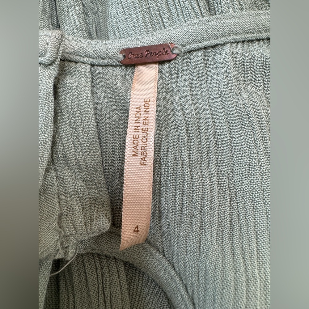 Free People Sunkissed Mini Dress in Light Sage Green size 4 Lace Details $118 - Picture 11 of 12